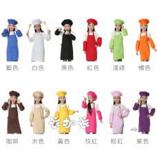 [衣加衣-十二色任選]兒童廚師帽圍裙袖套組(帆布款)