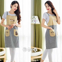 [衣加衣]sunny place黑色格子圍裙(雙肩帶)