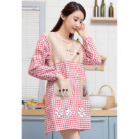 [衣加衣]sunny place紅色格子圍裙(反穿式長袖)