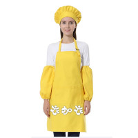 [衣加衣]大人黃色廚師帽圍裙袖套組(帆布款)