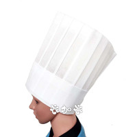 [衣加衣]大人免洗式不織布廚師帽(白色25cm平頂)